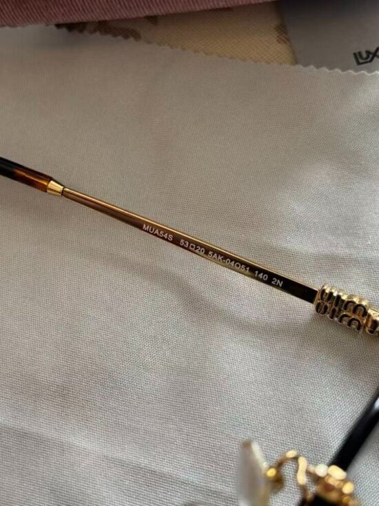 Miu Miu Rimless Oval Sunglasses Gold Frame – Worn Once - Picture 2 of 10